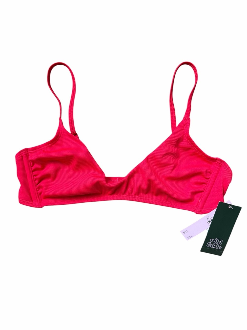 Wild Fable Red Ribbed Low Coverage Bikini Bralette Top NWT Medium